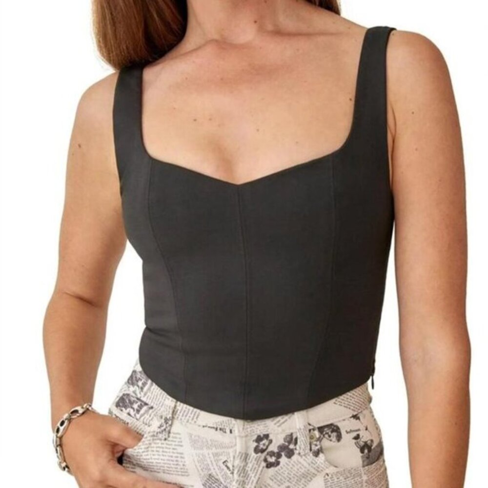 Reformation Percy Crop Corset-Style Tank Top
